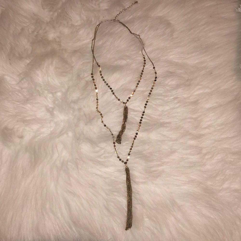 Francesca’s Gold tassel layered necklace